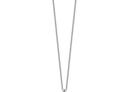 Brilliant Gemstones Sterling Silver with 14K Accent Rhodium-plated Amethyst and Diamond Necklace with Extender (Style QG2721-18)