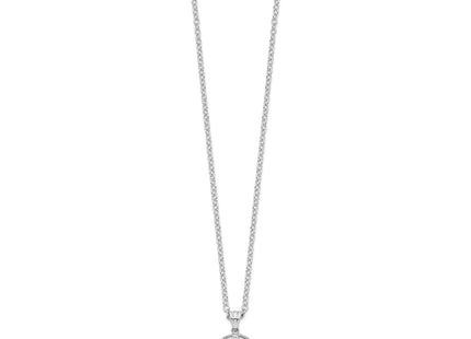 Sterling silver diamond necklace, alternate view