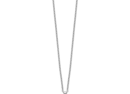 Brilliant Gemstones Sterling Silver with 14K Accent Rhodium-plated Sky Blue Topaz and Diamond Necklace with Extender (Style QG2737-18)