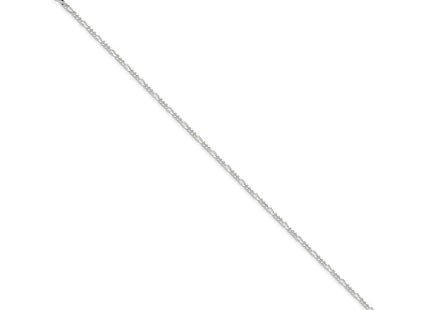 Sterling Silver Diamond Cut Polished Figaro 10in Plus 1in ext. Anklet (Style QG2759-9)
