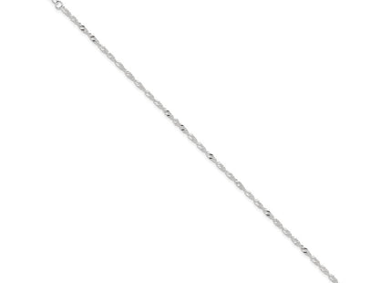 Sterling Silver D/C Polished 10in with 1in ext. Anklet (Style QG2762-9)