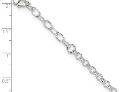 Sterling Silver Polished Four Leaf Clover 10in Plus 1in Ext. Anklet