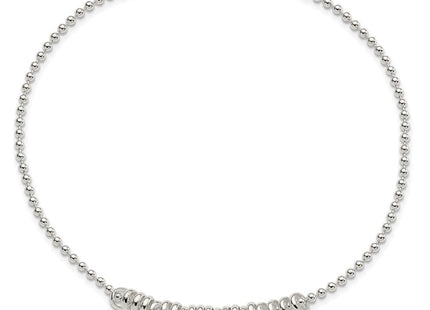 Sterling Silver Polished Fancy Love Ring Anklet