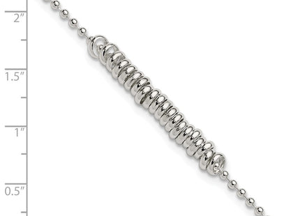 Sterling Silver Polished Fancy Love Ring Anklet