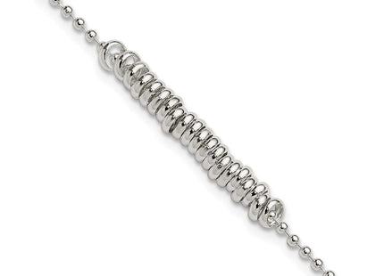 Sterling Silver Polished Fancy Love Ring Anklet