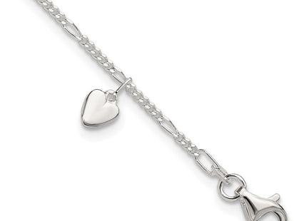 Sterling silver heart anklet