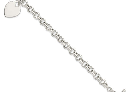 Sterling silver heart bracelet, alternate view