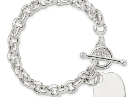 Sterling silver heart bracelet, another view