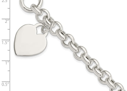 Sterling silver heart bracelet, further view