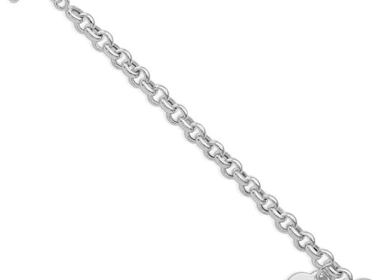 Sterling silver heart bracelet, alternate view