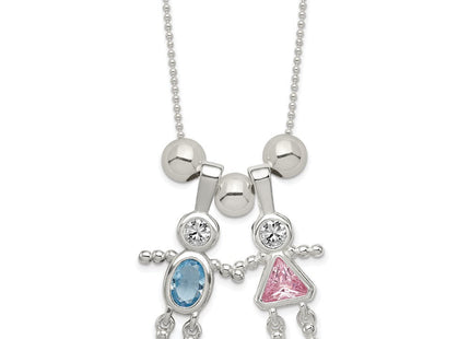 Sterling Silver Polished 3 Bead Necklace
