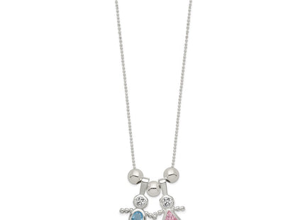 Sterling Silver Polished 3 Bead Necklace