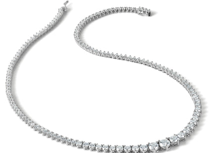 Sterling Shimmer Sterling Silver Rhodium-plated 132 Stone Graduated CZ Necklace
