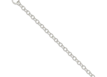 Sterling Silver Polished Engraveable Heart Charm Bracelet (Style QG3283-7.5)
