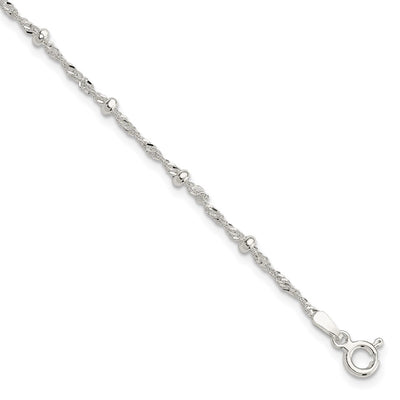 Sterling Silver with 1in Ext Fancy Bracelet