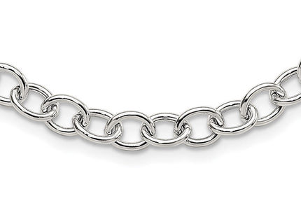 Sterling Silver Cable Necklace (Style QG3357-18)