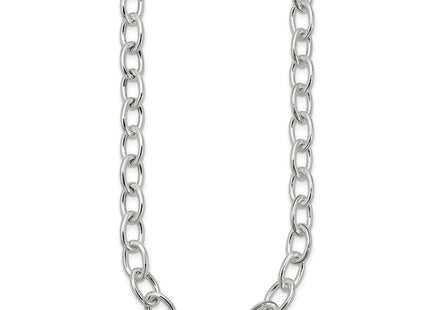 Sterling Silver Open Link Cable Necklace (Style QG3358-18)