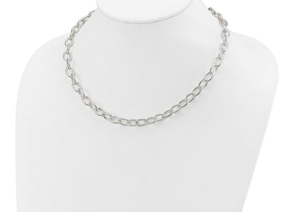 Sterling Silver Open Link Cable Necklace (Style QG3358-18)