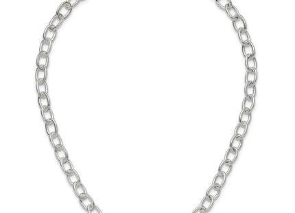 Sterling Silver Open Link Cable Necklace (Style QG3358-18)