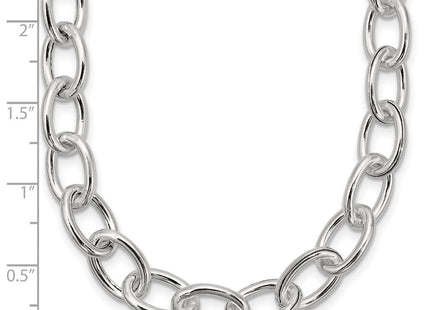 Sterling Silver Open Link Cable Necklace (Style QG3358-18)