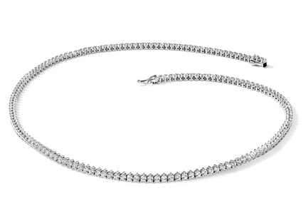 Sterling Shimmer Sterling Silver Rhodium-plated 163 Stone CZ Riviera Necklace