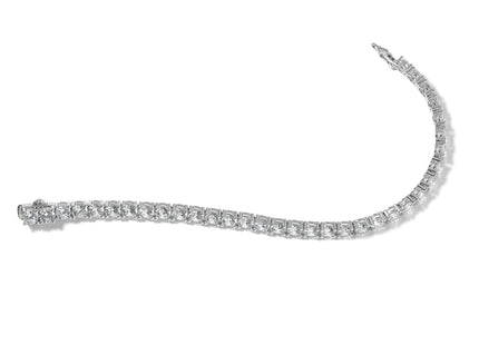 Sterling Shimmer Sterling Silver Rhodium-plated CZ 37 Stone Bracelet