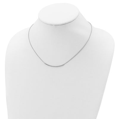 Sterling Silver Rhodium-plated Polished w/ ext. Bar Necklace