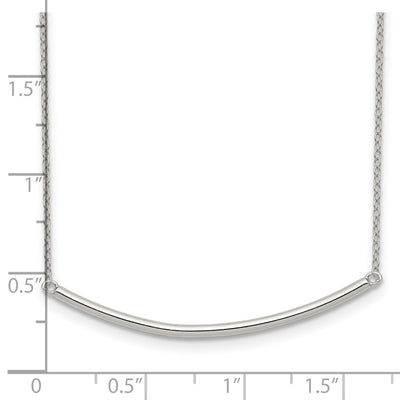 Sterling Silver Rhodium-plated Polished w/ ext. Bar Necklace