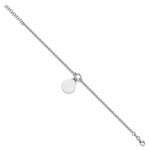 Sterling Silver Rhodium-plated Engravable Disc w/1in ext Bracelet view 2