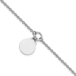 Sterling Silver Rhodium-plated Engravable Disc w/1in ext Bracelet view 1