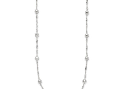 Sterling Silver Polished Beaded 18in Necklace