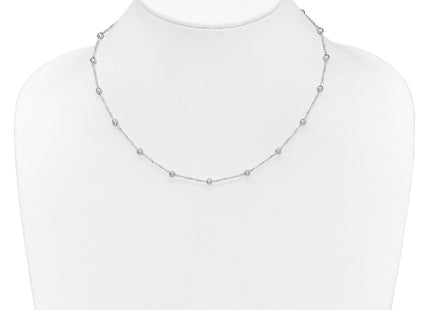 Sterling Silver Polished Beaded 18in Necklace