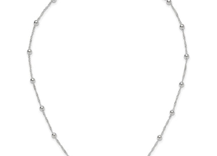 Sterling Silver Polished Beaded 18in Necklace