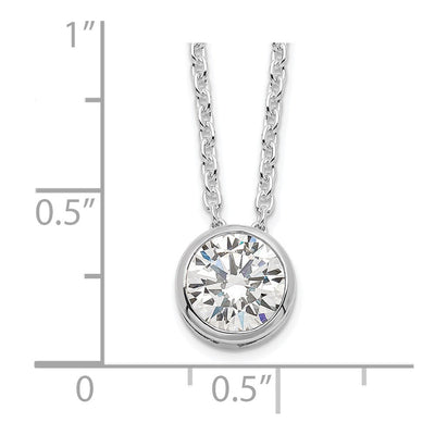 Sterling Silver Rhodium-plated Bezel CZ Necklace