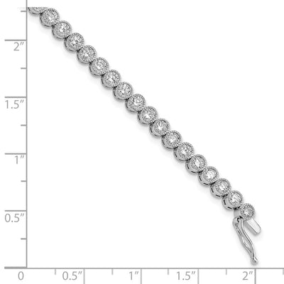 Sterling Shimmer Sterling Silver Rhodium-plated 45 Stone CZ Tennis Bracelet