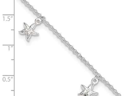 Sterling Silver Starfish Dangles Plus Ext. Anklet