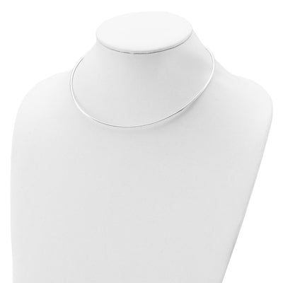 Sterling Silver Round w/2in. Ext Neckwire Chain