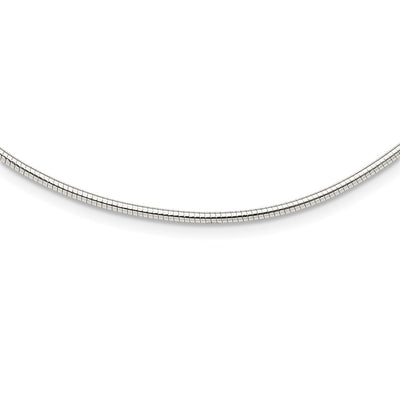 Sterling Silver Round w/2in. Ext Neckwire Chain