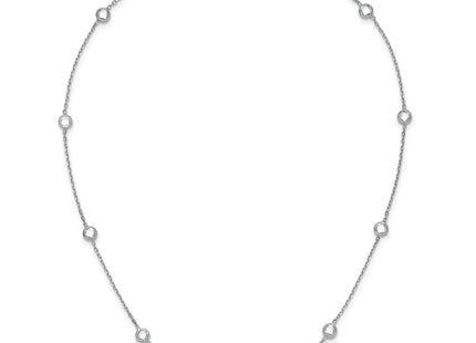 Sterling Silver Rhodium-plated 9-Station CZ Polished Necklace (Style QG4283-18)