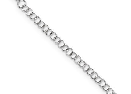 Sterling Silver Rhod-plated CZ Moon and Star w/2in ext. Necklace