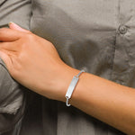 Sterling Silver Rhodium-Plated ID Adjustable 6in to 10in Bracelet view 2