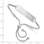 Sterling Silver Rhodium-Plated ID Adjustable 6in to 10in Bracelet view 3