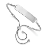 Sterling Silver Rhodium-Plated ID Adjustable 6in to 10in Bracelet view 1