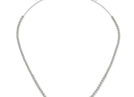 Sterling Silver Graduated Beads Adjustable Necklace (Style QG4548-28)