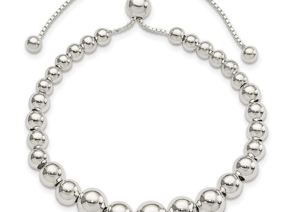 Sterling Silver Graduated Beads Adjustable Necklace