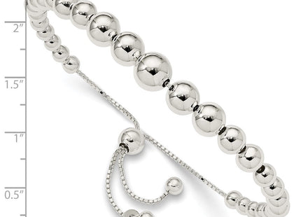 Sterling Silver Graduated Beads Adjustable Necklace