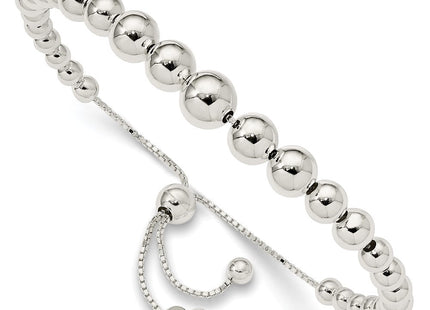 Sterling Silver Graduated Beads Adjustable Necklace