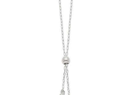 Sterling Silver Long Cable Link Heart Adjustable Necklace (Style QG4549-36)