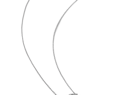 Sterling Silver Platinum-plate CZ w/two 1in ext. Necklace