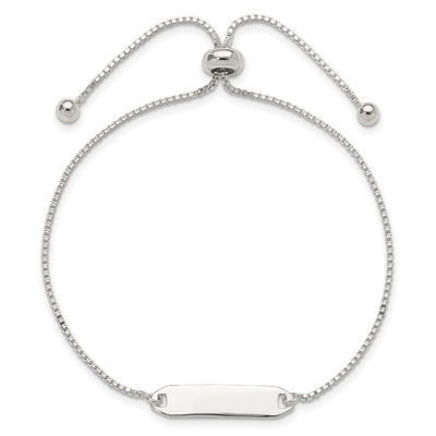 Sterling Silver Polished Bar Adjustable Bracelet